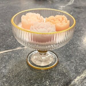Peony Bloom Decorative Candle Trio in Blush Pink